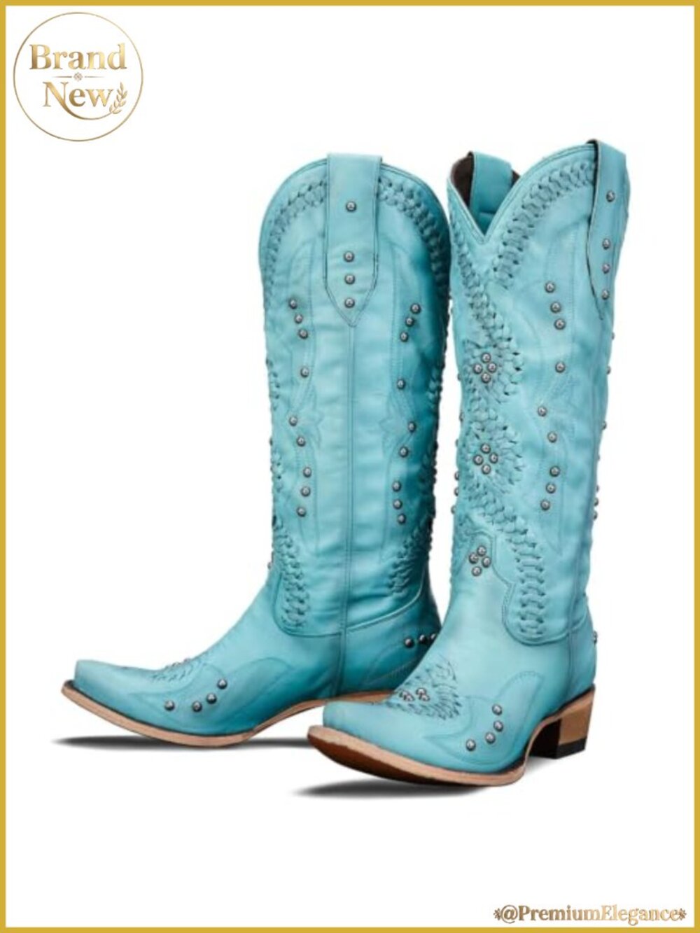 Women's Knee High Western Cowboy Boots - Pointed Toe, Embroidered, Chunky Heel,